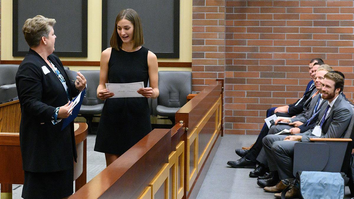 Law students in courtroom